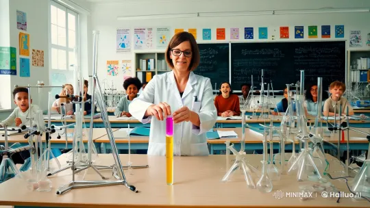 High School Science Experiment Captivates Students – AI Generated Video | Hailuo AI
