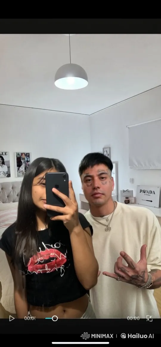 Affectionate Selfie and Warm Embrace in Fashionable Bedroom – AI Generated Video | Hailuo AI