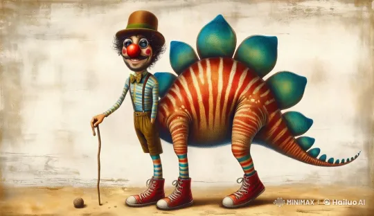 Whimsical Character and Dinosaur Dance in Live2D Short – AI Generated Video | Hailuo AI