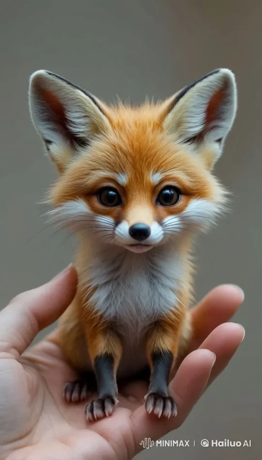 Adorable Baby Fox in Gentle Human Hand - Slow Motion Cuteness – AI Generated Video | Hailuo AI