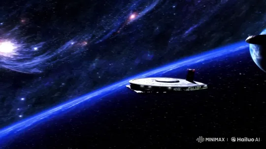 Spaceship Drifts Through Infinite Space – AI Generated Video | Hailuo AI
