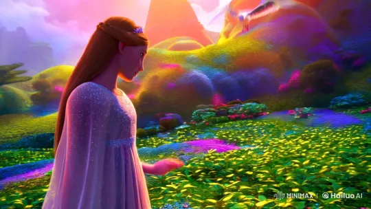 Magical Encounter: Girl and Iridescent Bird in Lush Landscape – AI Generated Video | Hailuo AI