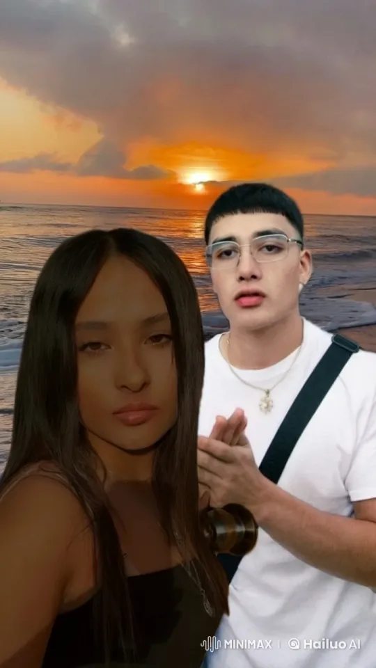 Romantic Couple's Intimate Moment on Sunset Beach – AI Generated Video | Hailuo AI