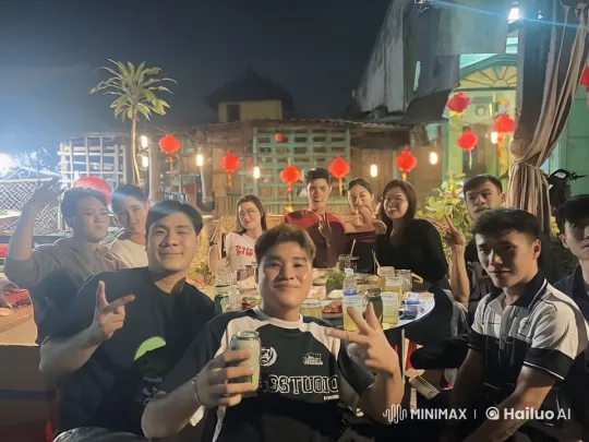 Festive Night Gathering with Dramatic Kung Fu Fight – AI Generated Video | Hailuo AI