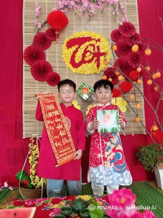Vietnamese Children Perform Kungfu in Festive Tet Setting – AI Generated Video | Hailuo AI