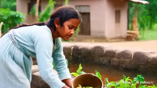 Rural Girl's Determination and Kindness Shine Through Challenges – AI Generated Video | Hailuo AI