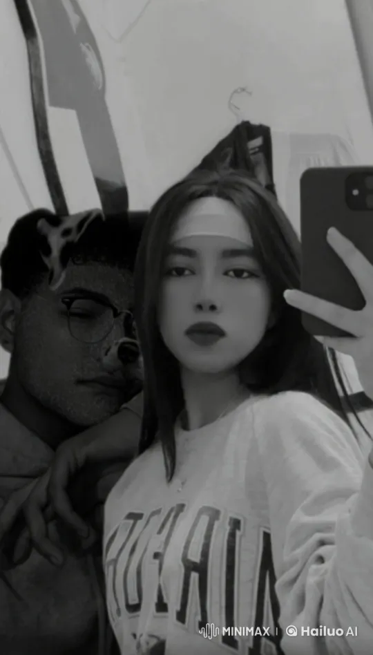Couple's Intimate Moment Captured in Monochrome Video – AI Generated Video | Hailuo AI