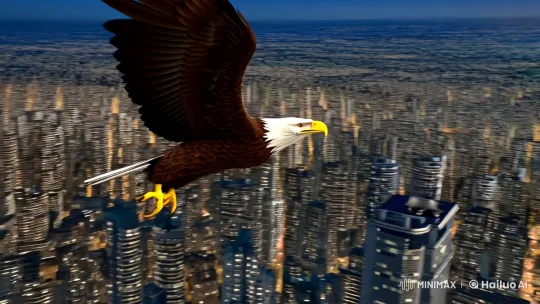 Eagle Soars Over Tax-Free Cityscape in No Income Tax USA Ad – AI Generated Video | Hailuo AI