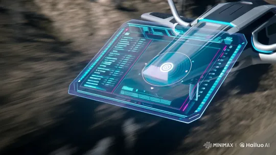 Futuristic Drone POV with Advanced Tracking HUD – AI Generated Video | Hailuo AI