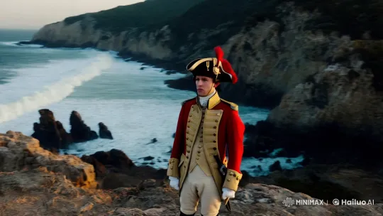 Napoleon in Historical Cinematic Grandeur on Corsican Coast – AI Generated Video | Hailuo AI