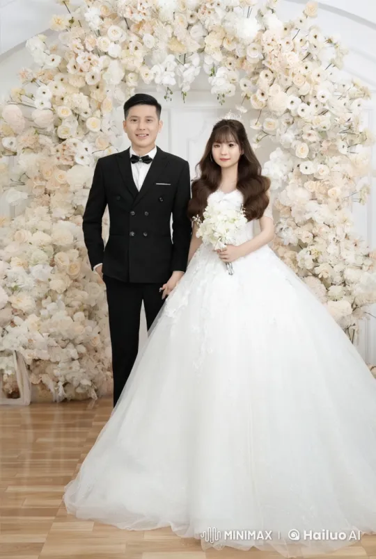 Wedding Couple Showcases Elegant Martial Arts Moves – AI Generated Video | Hailuo AI