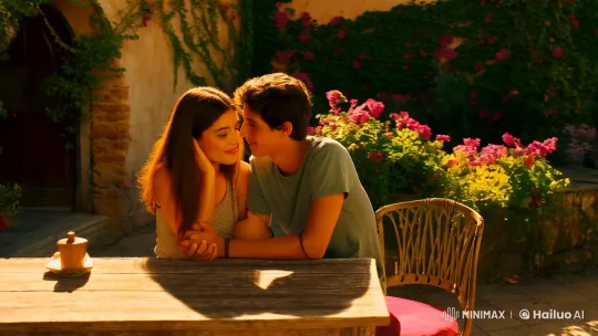 Intimate Moment in a Sunlit Courtyard – AI Generated Video | Hailuo AI
