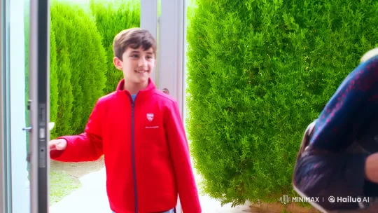 Young Host Welcomes Guest to Beautiful Villa – AI Generated Video | Hailuo AI