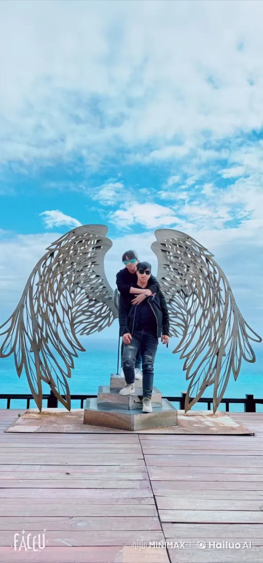 Aerial Combat Performance with Angel Wings Over the Sea – AI Generated Video | Hailuo AI