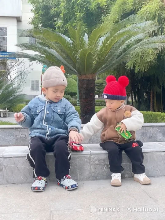 Children's Playful Kung Fu Fight in Garden Setting – AI Generated Video | Hailuo AI