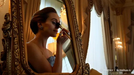 Luxurious Makeup Scene with Elegant Woman and Opulent Room – AI Generated Video | Hailuo AI