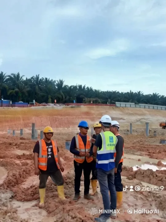 Construction Workers' Playful Fight and Cheering Moment – AI Generated Video | Hailuo AI