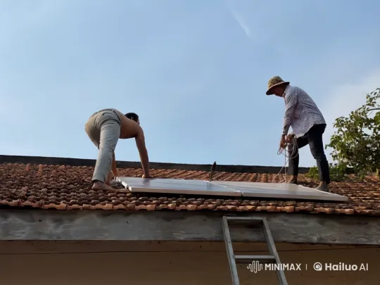 Rooftop Dispute Between Two Men Over Solar Panels – AI Generated Video | Hailuo AI