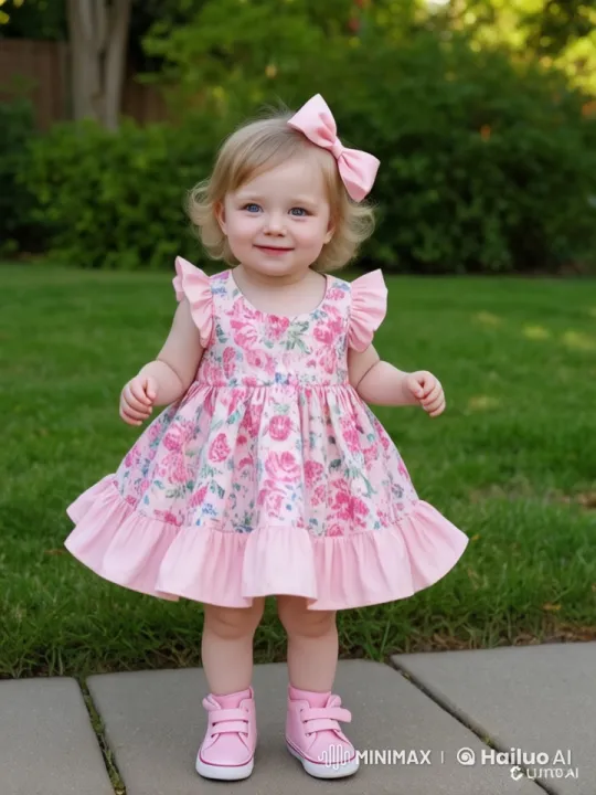 Enthusiastic Little Girl Dancing Hip Hop in a Garden – AI Generated Video | Hailuo AI