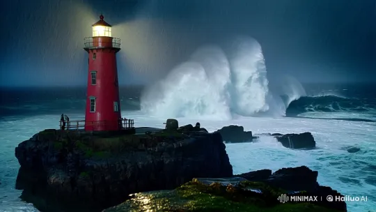 Stormy Night: Lighthouse Keeper's Vigil – AI Generated Video | Hailuo AI
