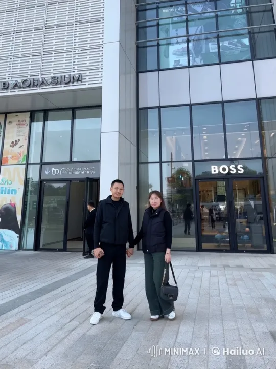 Couple Holding Hands in Front of Aquarium and Store – AI Generated Video | Hailuo AI