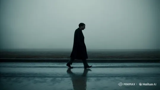 Lone Man's Journey in Rain-Soaked Desolation – AI Generated Video | Hailuo AI