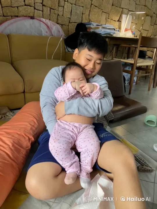 Boy and Baby Engage in Playful Kung Fu Fun – AI Generated Video | Hailuo AI
