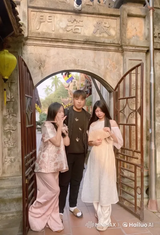 Traditional Attire Kungfu Demonstration at Antique Gate – AI Generated Video | Hailuo AI