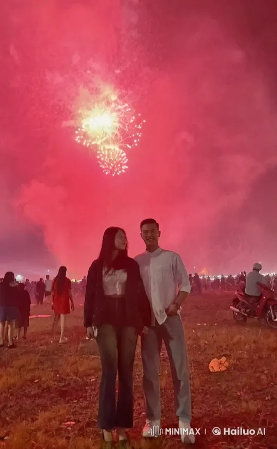 Festive Kungfu Display Against Fireworks Background – AI Generated Video | Hailuo AI