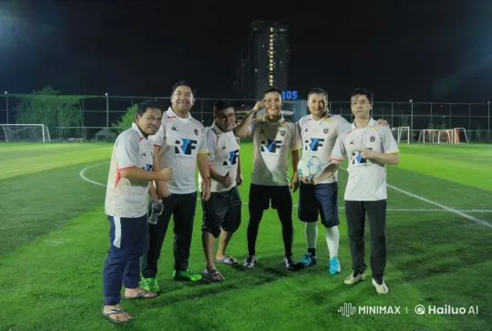 Nighttime Kung Fu Display on Soccer Field – AI Generated Video | Hailuo AI