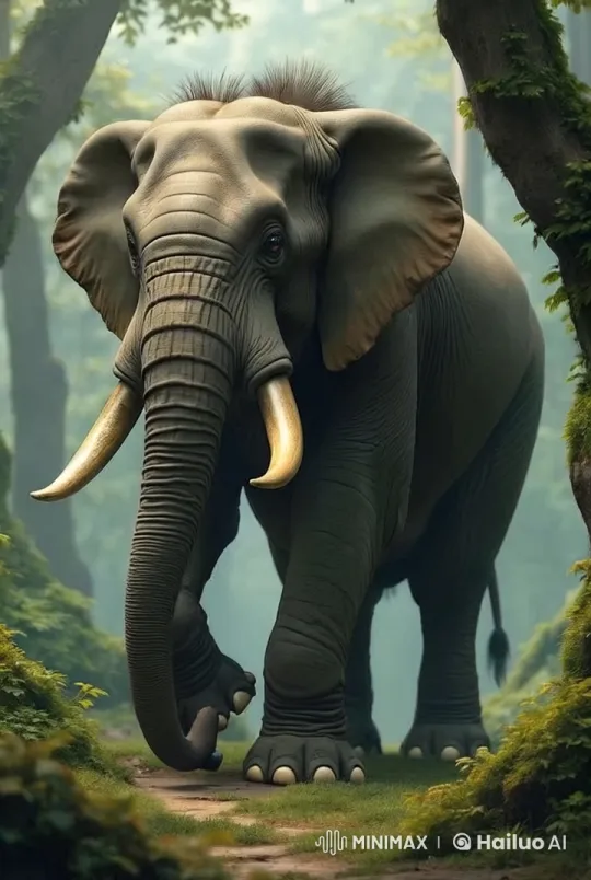 Majestic Elephant Strolls Through Serene Forest – AI Generated Video | Hailuo AI