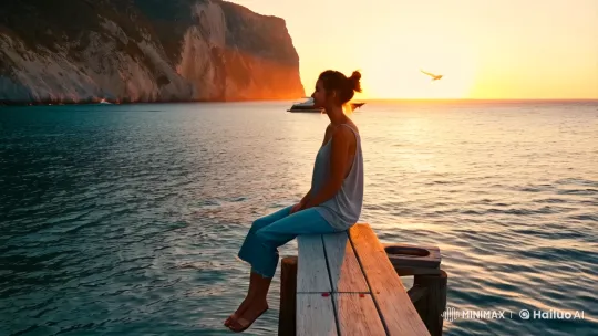 Tranquil Dockside Serenity with Sunset and Yacht – AI Generated Video | Hailuo AI