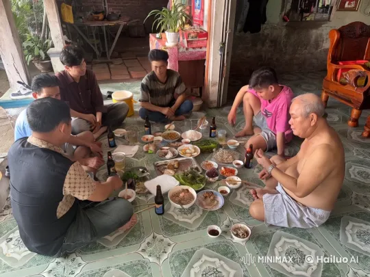 Men Practice Kungfu Around Dining Table – AI Generated Video | Hailuo AI