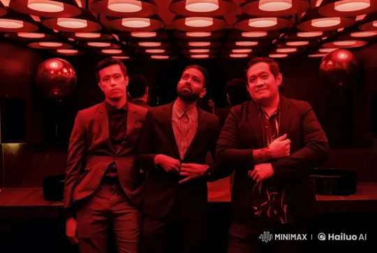 Suits Engage in Dynamic Kung Fu Fight in Red-Lit Room – AI Generated Video | Hailuo AI