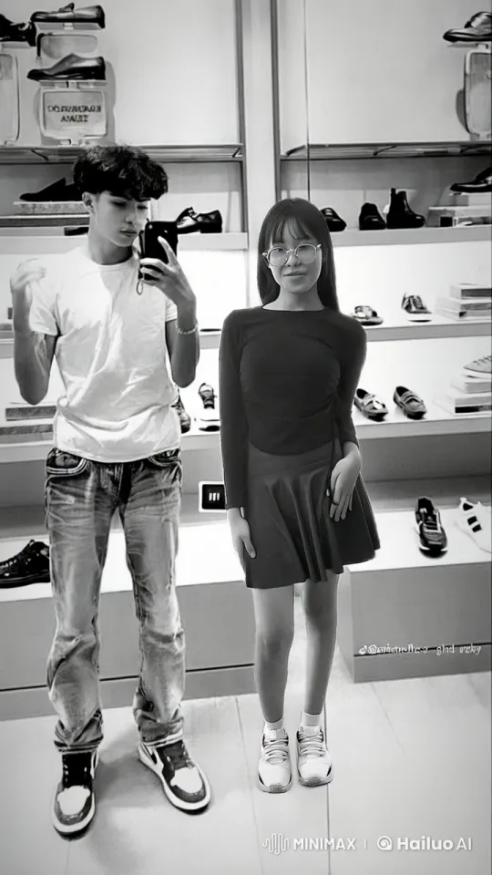 Romantic Couple Shares Kiss in Stylish Shoe Store – AI Generated Video | Hailuo AI