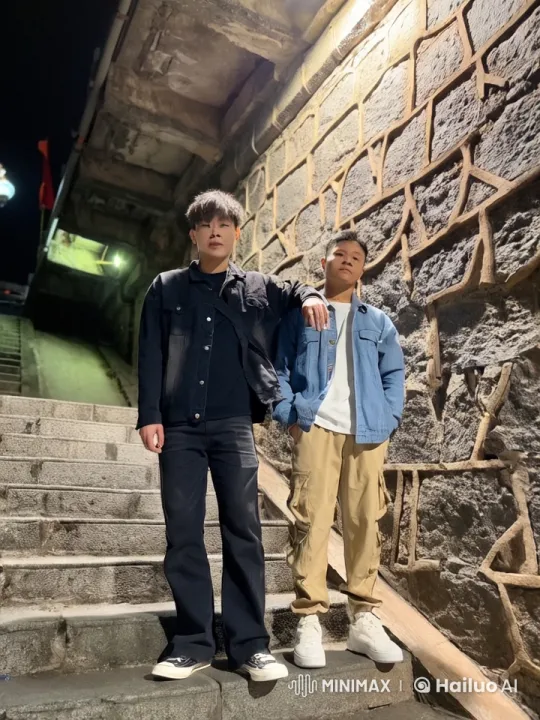 Young Men Engage in Dynamic Kungfu Fight on Stone Stairs – AI Generated Video | Hailuo AI