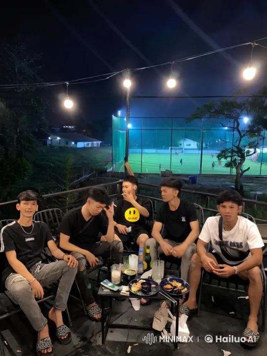 Young Men Enjoy Night with Kungfu and Soccer in Background – AI Generated Video | Hailuo AI