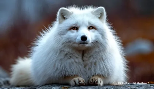 Arctic Fox Delights with Heartfelt Laugh in Frosty Wilderness – AI Generated Video | Hailuo AI