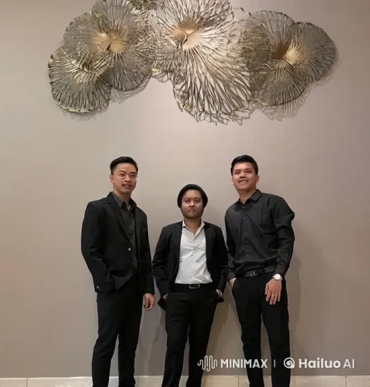 Three Men in Suits Engage in Playful Mock Fight – AI Generated Video | Hailuo AI