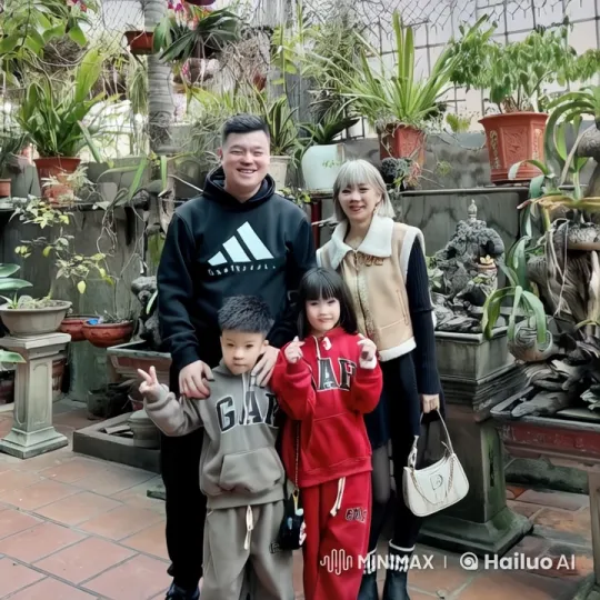 Family Enjoying Kung Fu in Decorated Garden – AI Generated Video | Hailuo AI