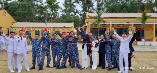 Naval Personnel and Civilians Celebrate with Trophy – AI Generated Video | Hailuo AI
