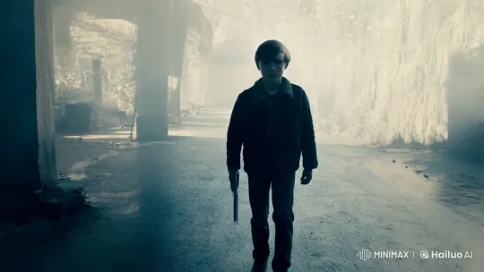Young Man Advances with Pistol in Dramatic Scene – AI Generated Video | Hailuo AI