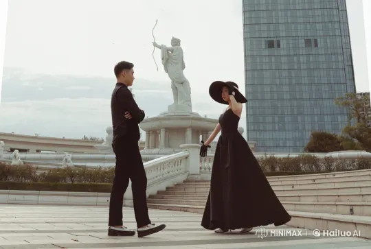 Elegant Kung Fu Display in Majestic Setting – AI Generated Video | Hailuo AI