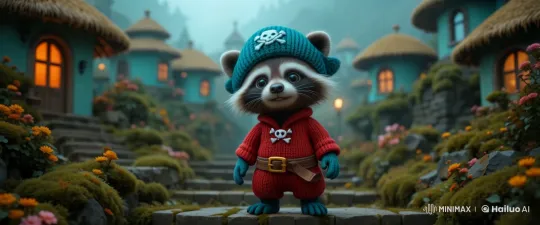 Red Pirate Character in Enchanted Garden Journey – AI Generated Video | Hailuo AI