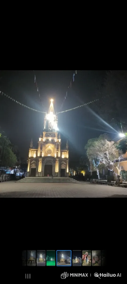 Night Picnic at Illuminated Church Square – AI Generated Video | Hailuo AI
