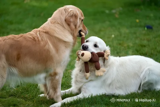 Dogs Mimic Kungfu in Playful Fight on Lawn – AI Generated Video | Hailuo AI
