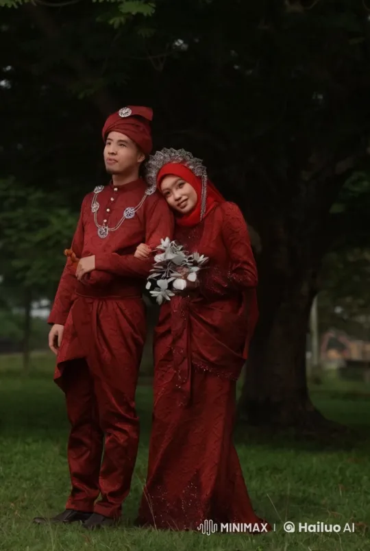 Traditional Red: Couple's Dynamic Kungfu Fight in Tranquil Park – AI Generated Video | Hailuo AI