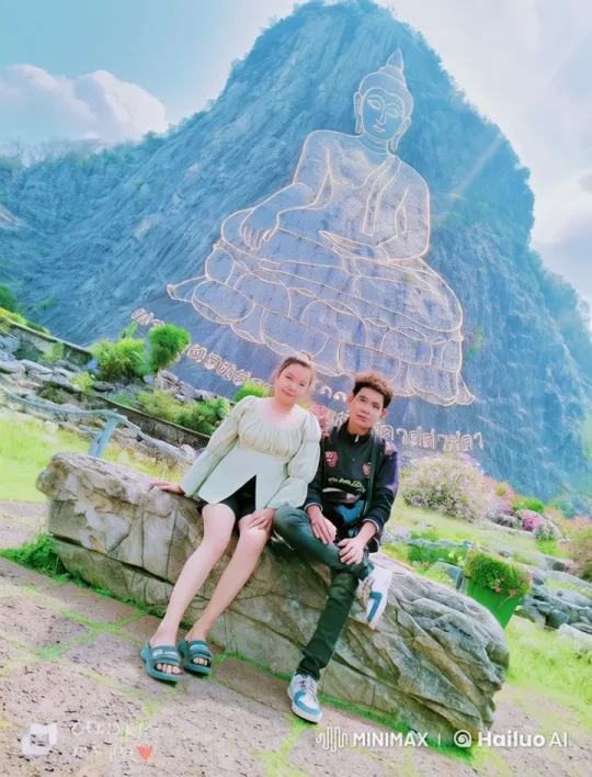Tranquil Mountain Retreat with Buddha Carving – AI Generated Video | Hailuo AI