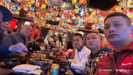 Kung Fu Showdown in Colorful Lantern Restaurant – AI Generated Video | Hailuo AI