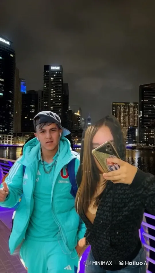 Romantic Couple Shares Kiss in Night Cityscape – AI Generated Video | Hailuo AI